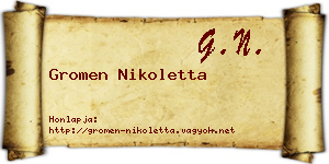 Gromen Nikoletta névjegykártya